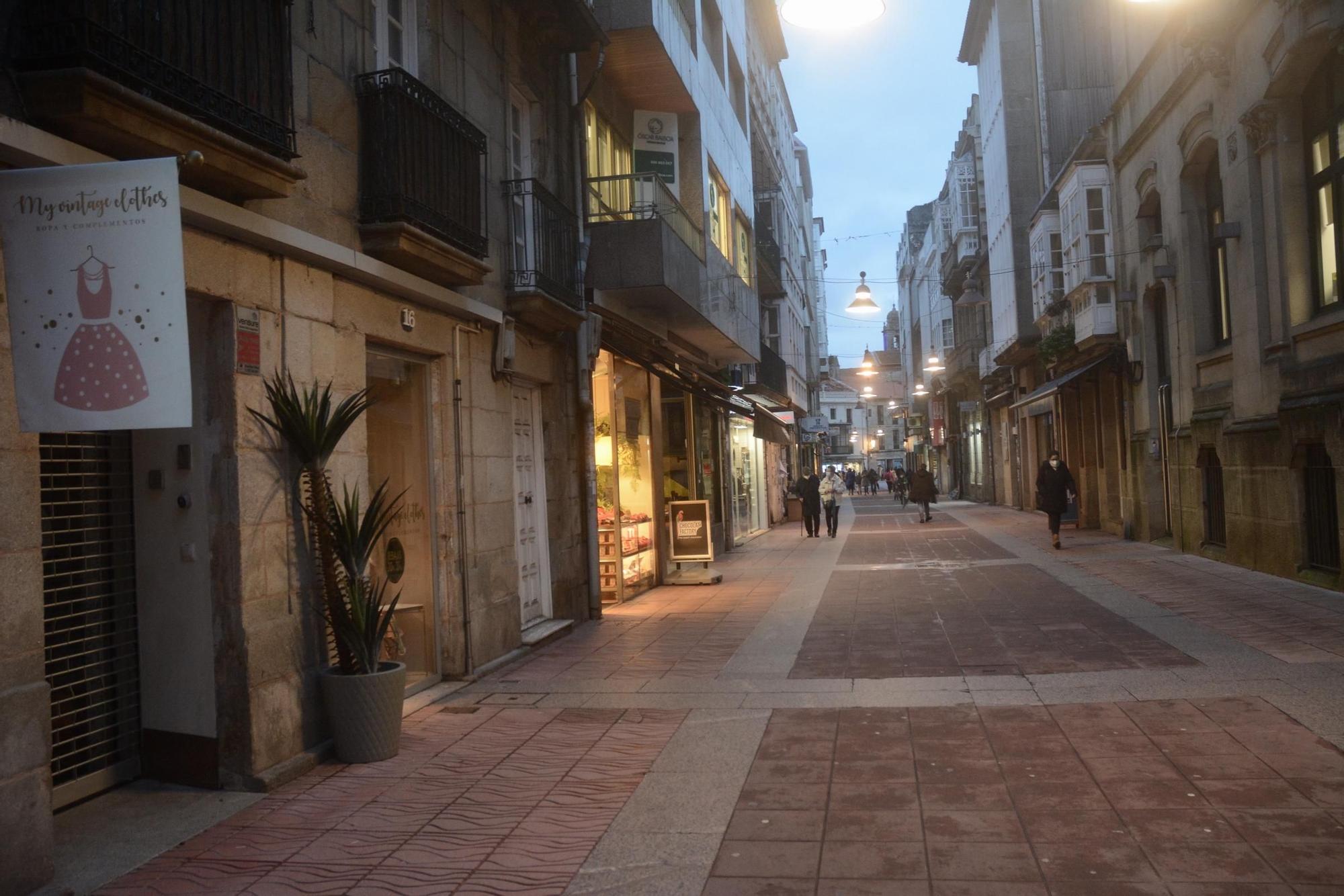 Una Pontevedra casi fantasma al atardecer