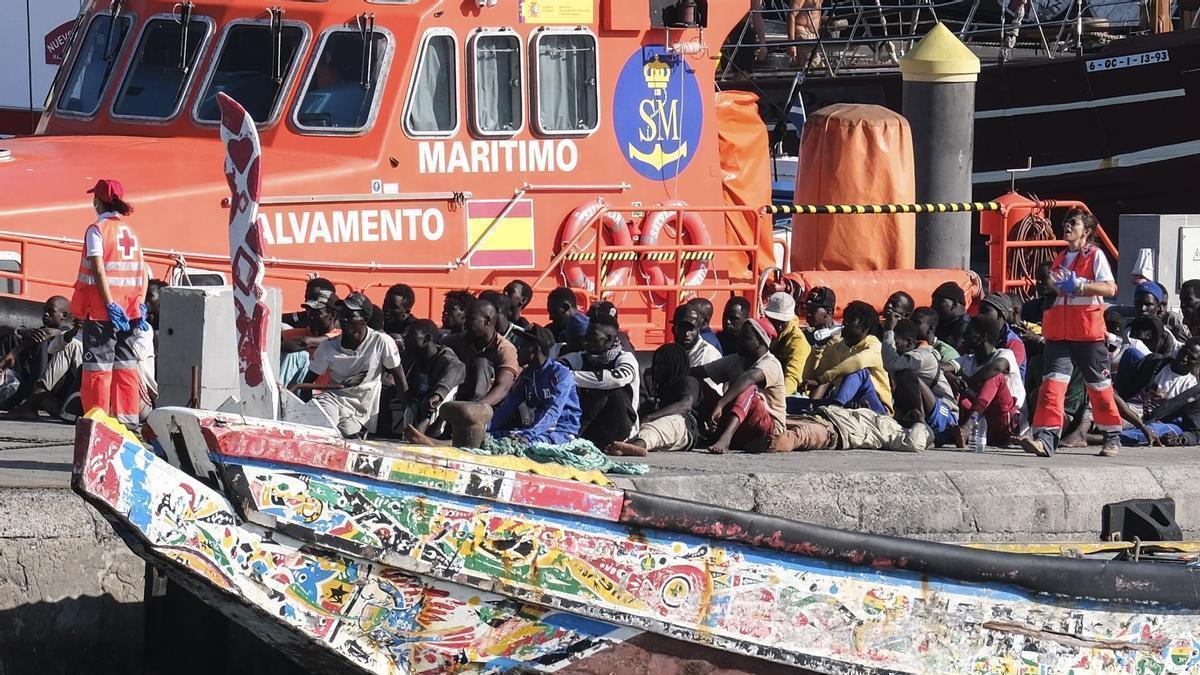 Imagen de archivo de un rescate de migrantes en Canarias.