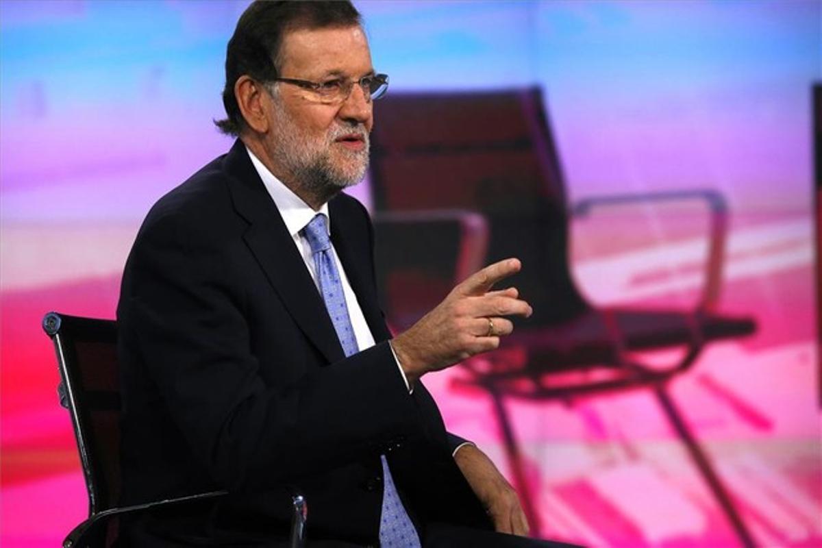 El president del Govern, Mariano Rajoy, aquest dijous durant l’entrevista amb Gloria Lomana a Antena 3.