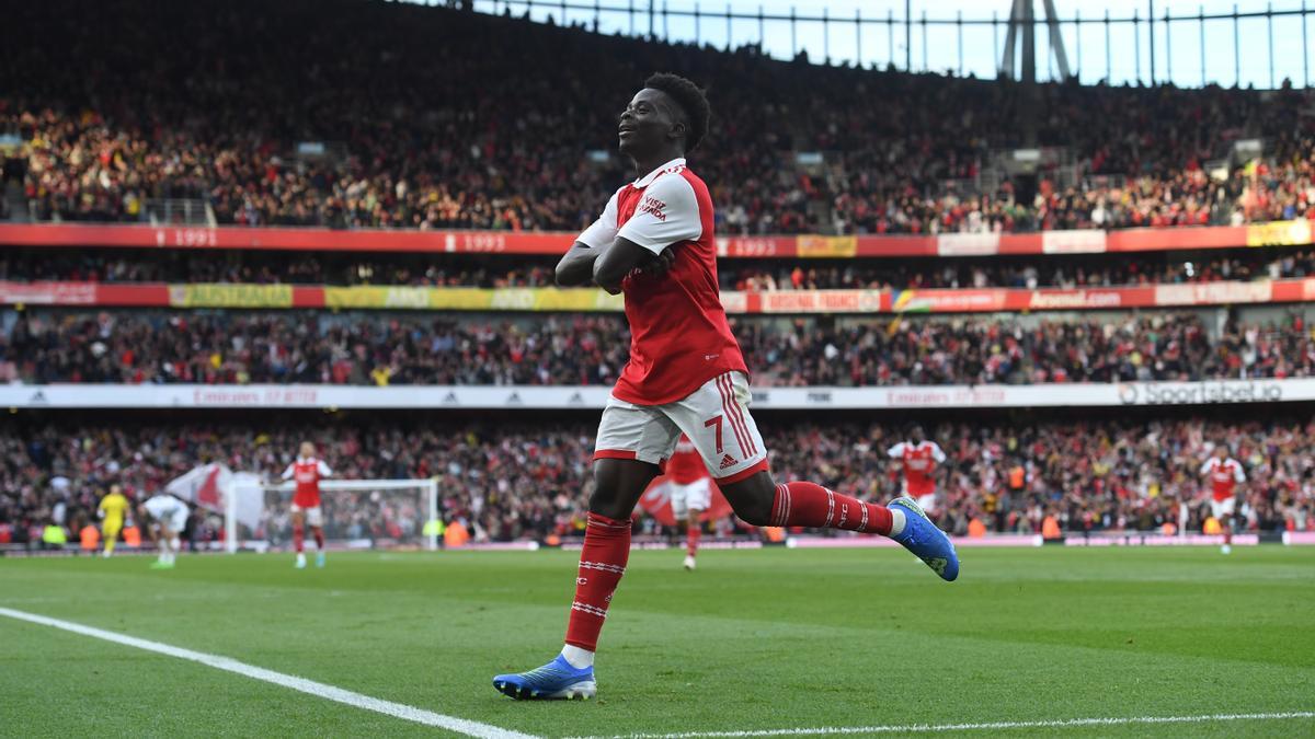 Saka, el hombre del partido ante el Liverpool