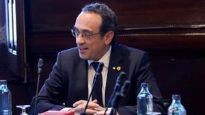 El president del Parlament, Josep Rull, en la reunión de la Mesa.