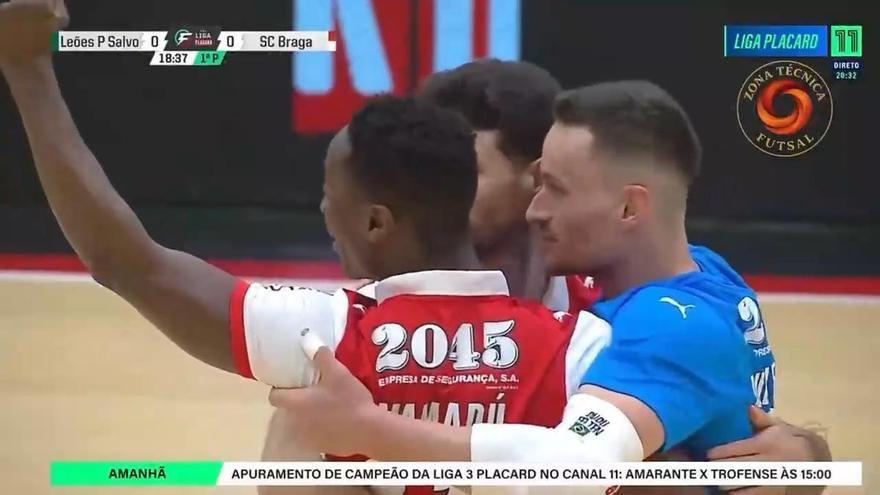 Dudu vuela en Braga: gol desde su portería que deja boquiabiertos