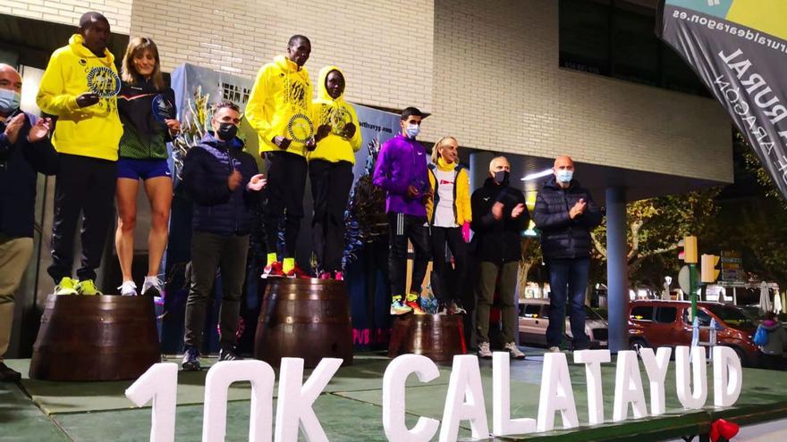 El podio de los 10K de Calatayud.