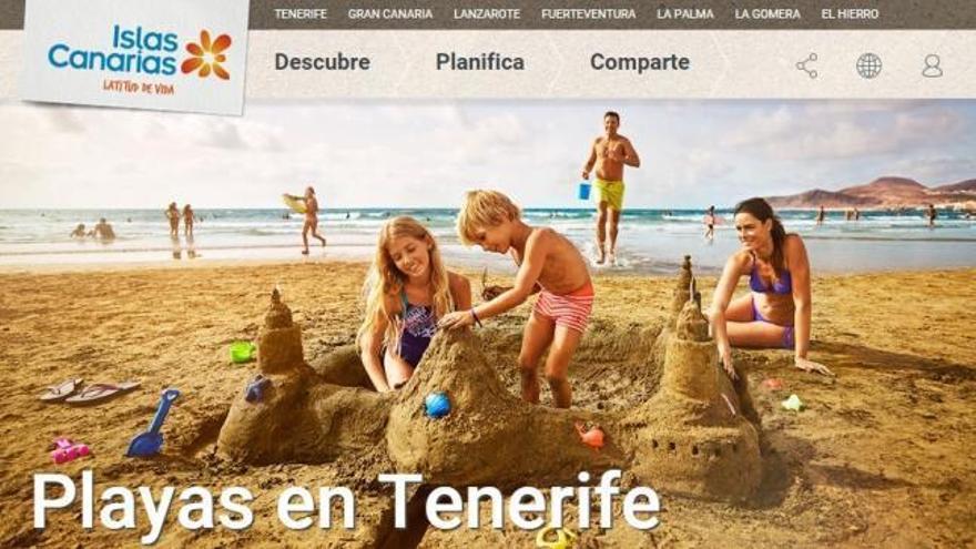 Pantallazo de la sección ´Playas en Tenerife´ de la web promocional.