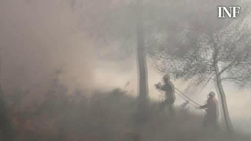 Un incendio en el incendio del Preventorio de Alcoy calcina 3.000 metros cuadrados