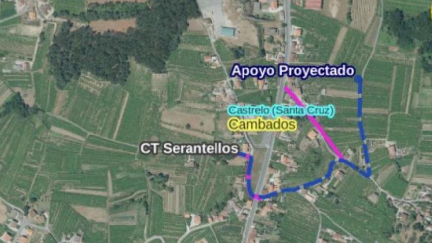 Una nueva línea eléctrica soterrada y de un kilómetro cruzará un lugar de Castrelo