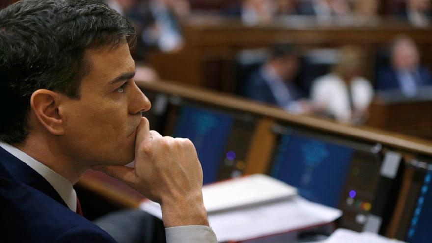 Pedro Sánchez en la segunda jornada del debate de investidura.
