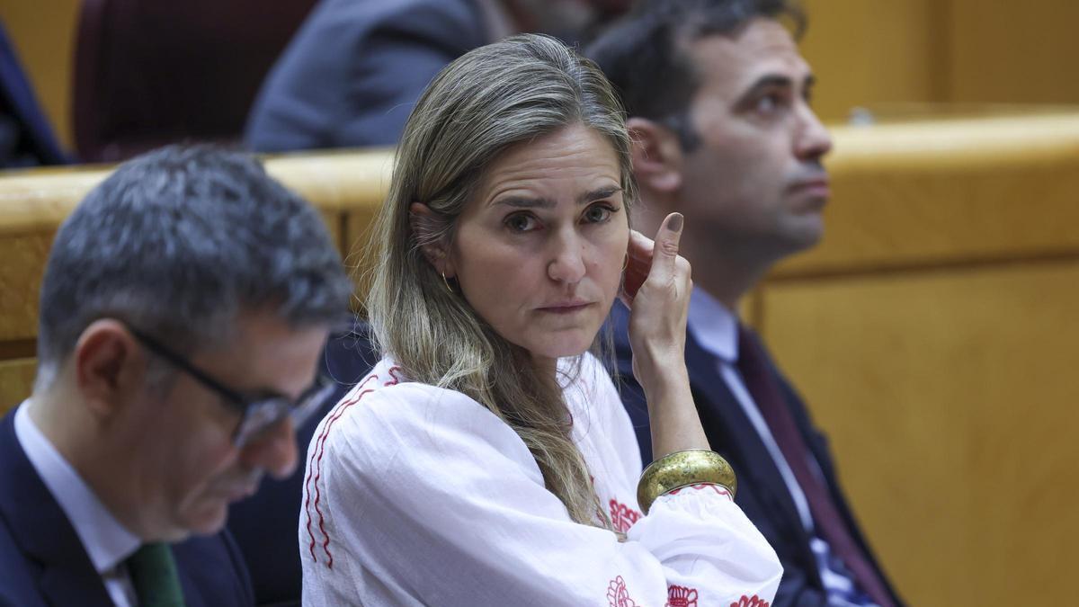 La ministra para la Transición Ecológica, Sara Aagesen, este martes en la sesión de control al Gobierno en el Senado.