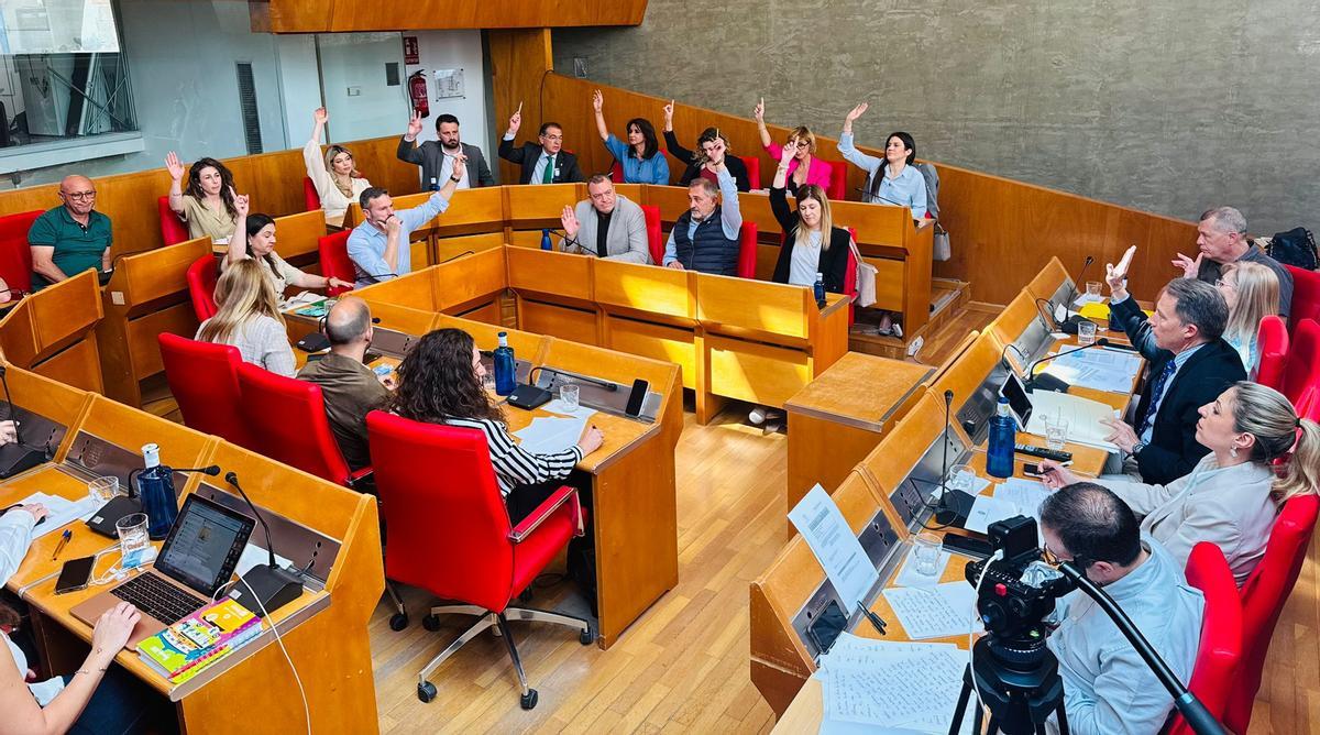 Momento de la votación de los presupuestos.