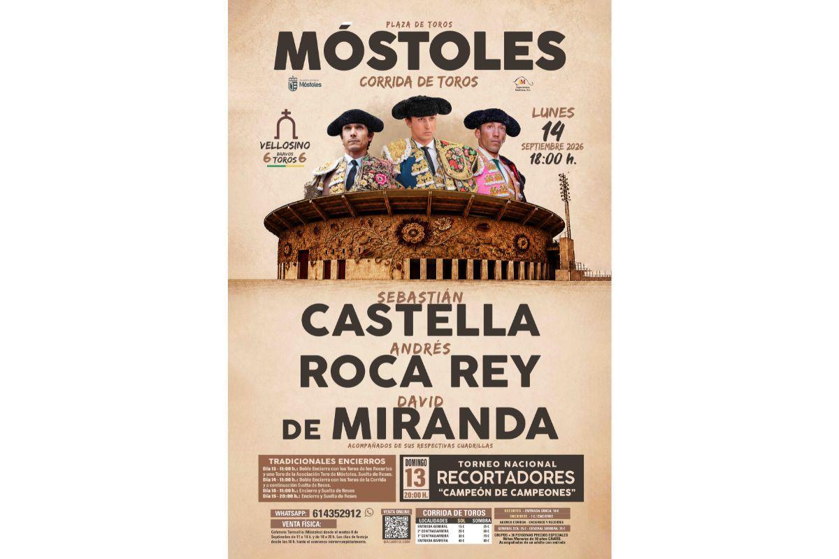 Cartel de toros completo de las Fiestas Patronales de Móstoles 2026