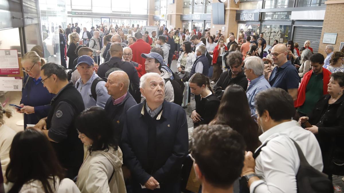 Situación en el vestíbulo de la estación, esta mañana.