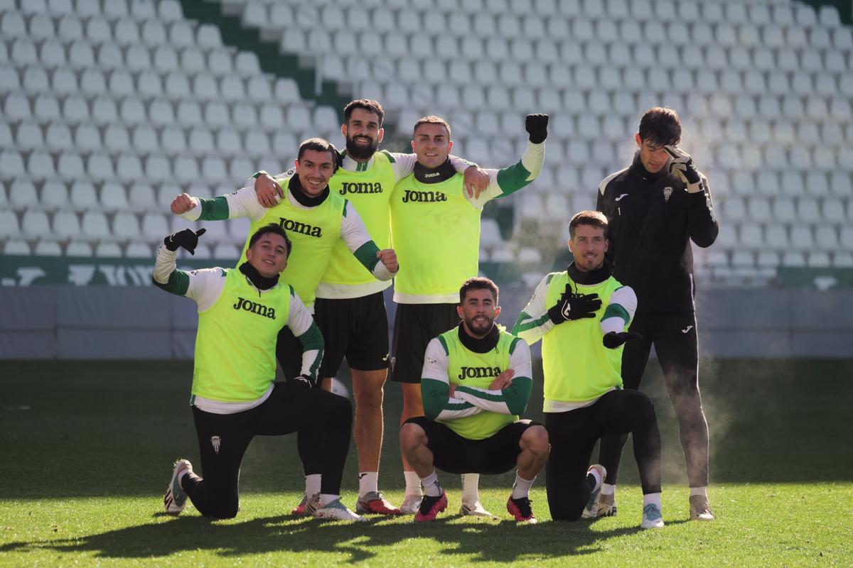 Carracedo, Fuentes, Sintes, Carlos Isaac, Jacobo, Ortiz e Iker Álvarez, en la sesión del pasado domingo.