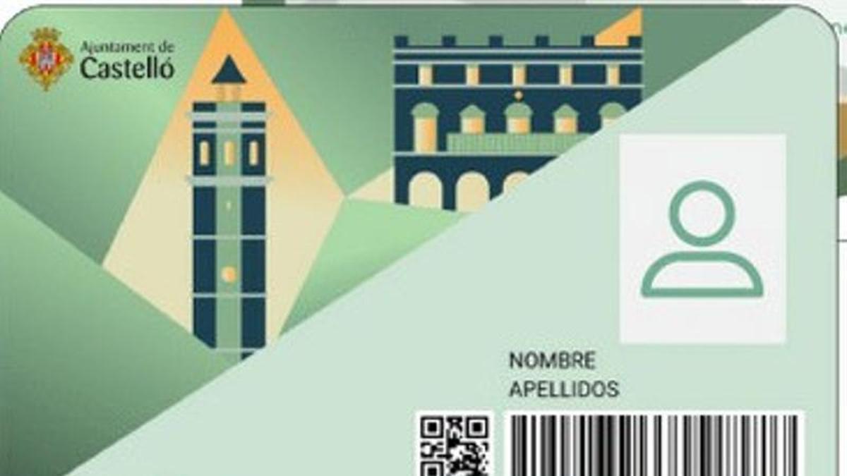 Detalle de la tarjeta ciudadana del Ayuntamiento de Castelló.