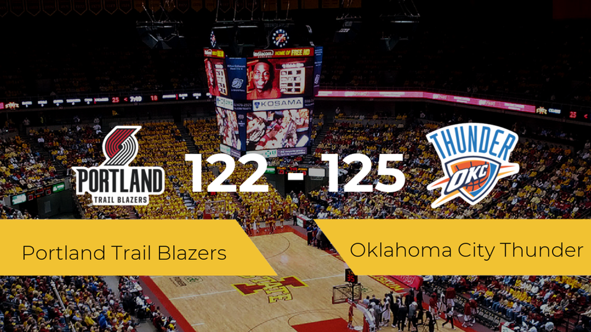 Oklahoma City Thunder logra ganar a Portland Trail Blazers (122-125)