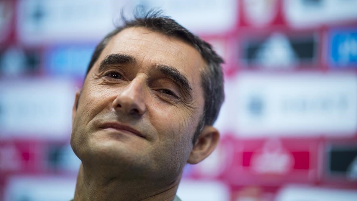 Valverde, en la rueda de prensa previa a la final de Copa.