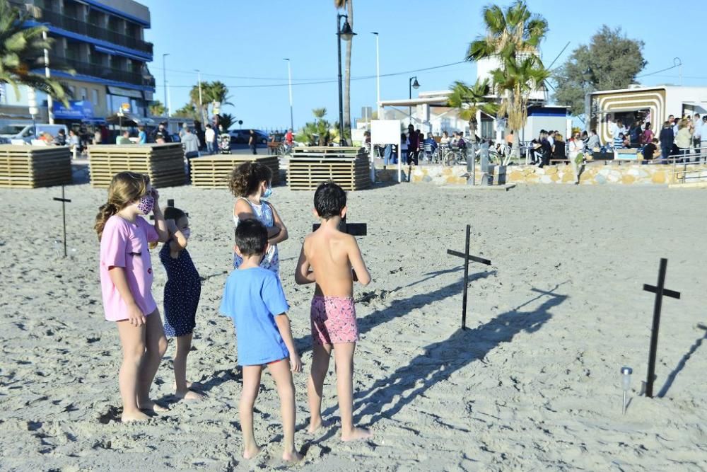 Tercer día consecutivo de protestas por el Mar Menor: Playa Villananitos