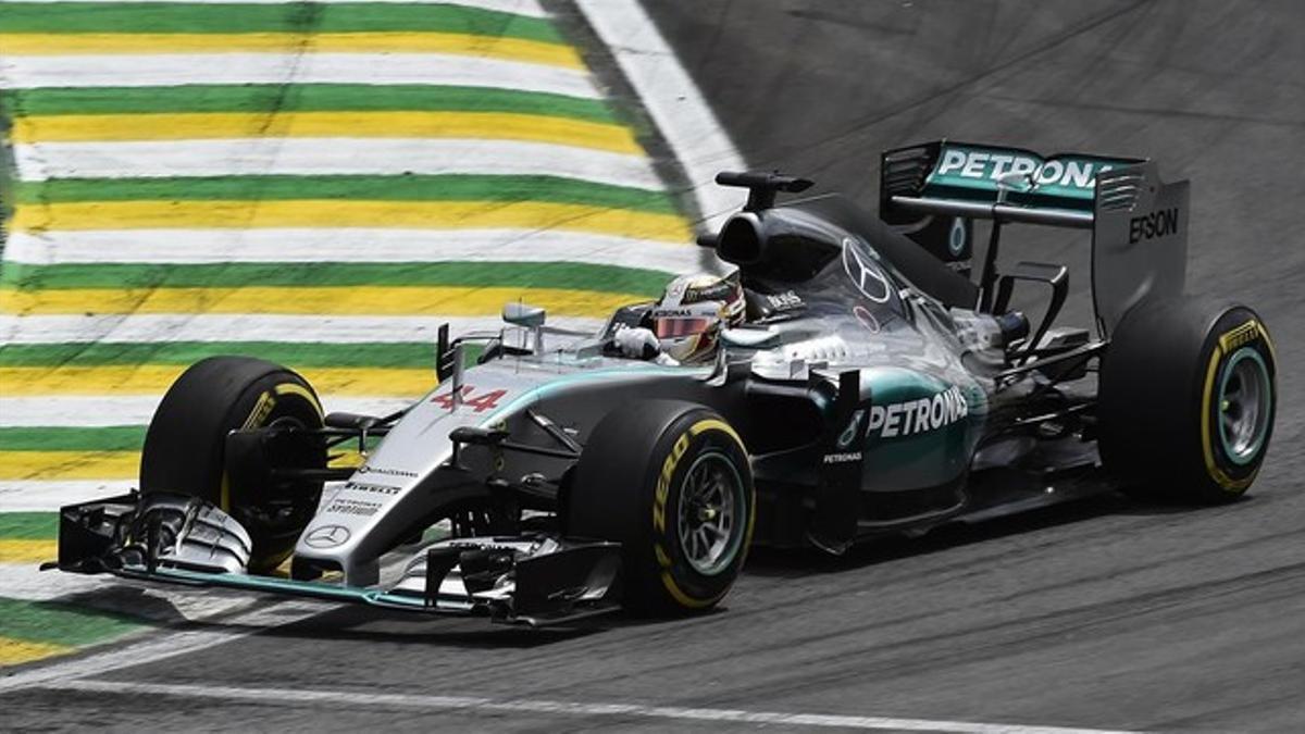 Lewis Hamilton, en el GP de Brasil