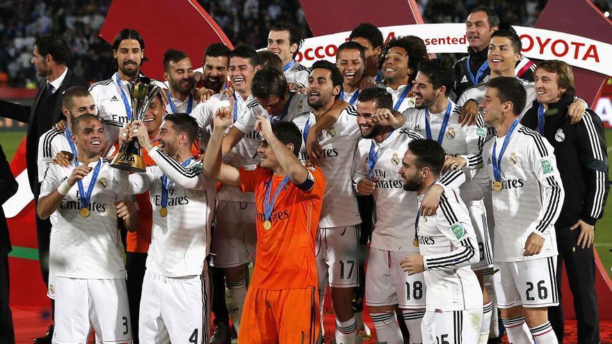 El Real Madrid ccelebra el Mundial de Clubes de 2014.