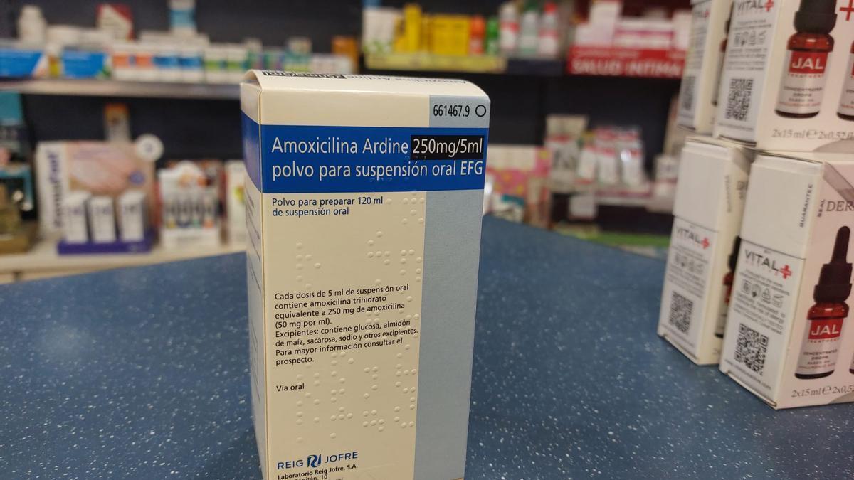 Una mostra d'amoxicil·lina d'una farmàcia gironina en una imatge d'arxiu.