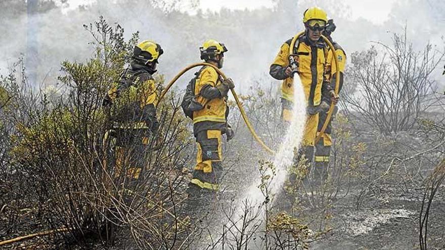 Personal del Ibanat sofoca un fuego en Marratxí.