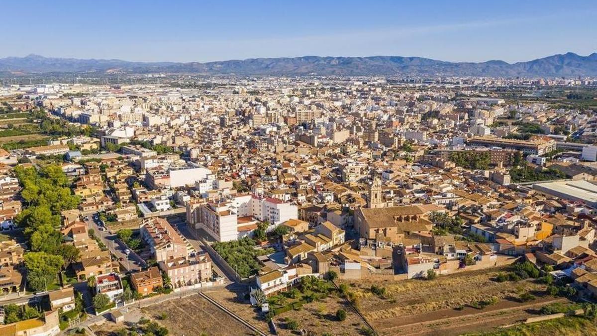 Vista aérea de la localidad de Almassora.