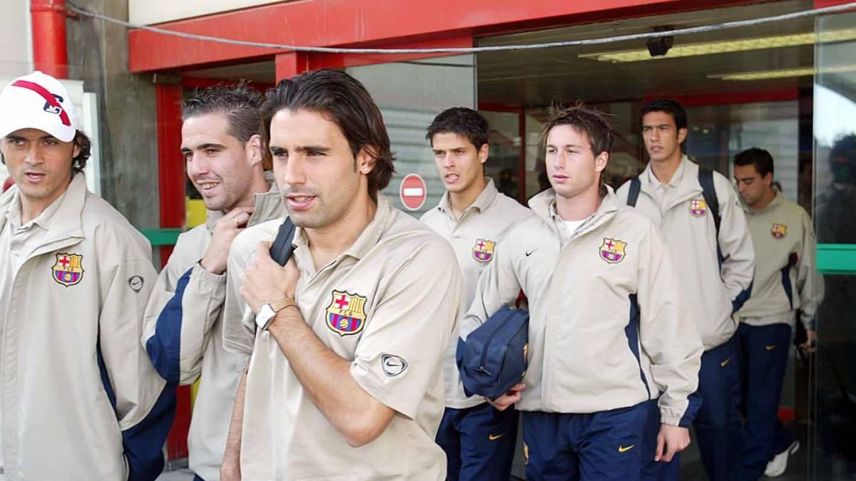 Manel Expóssito en el viaje a Portugal con el primer equipo