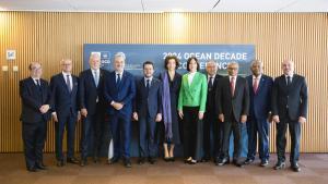 Las autoridades, en la apertura de la Conferencia del Decenio de los Océanos en Barcelona.