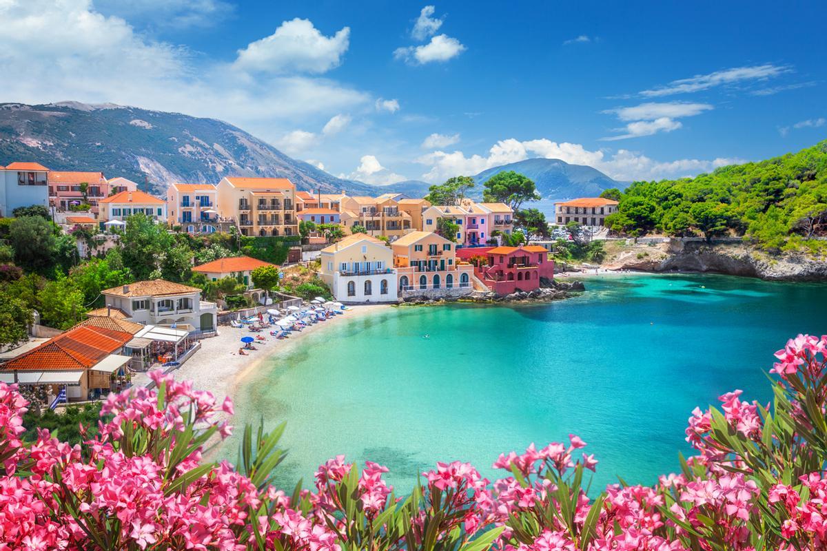 Aldea de Assos en Cefalonia, Grecia