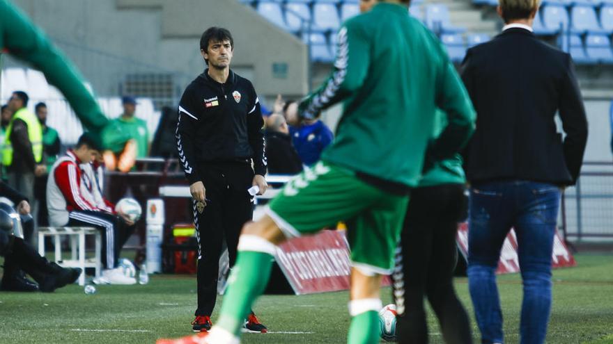 Pacheta, durante el partido contra el Almería