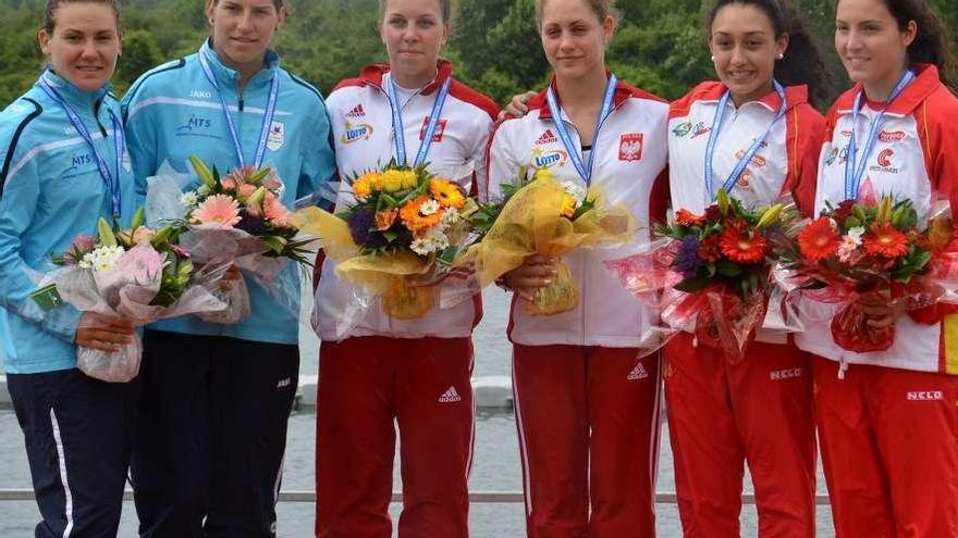 Aldana Morison y Raquel Da Costa (derecha) en el podio este fin de semana.