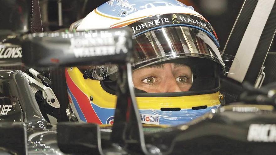 Fernando Alonso, en su monoplaza durante la pasada campaña.