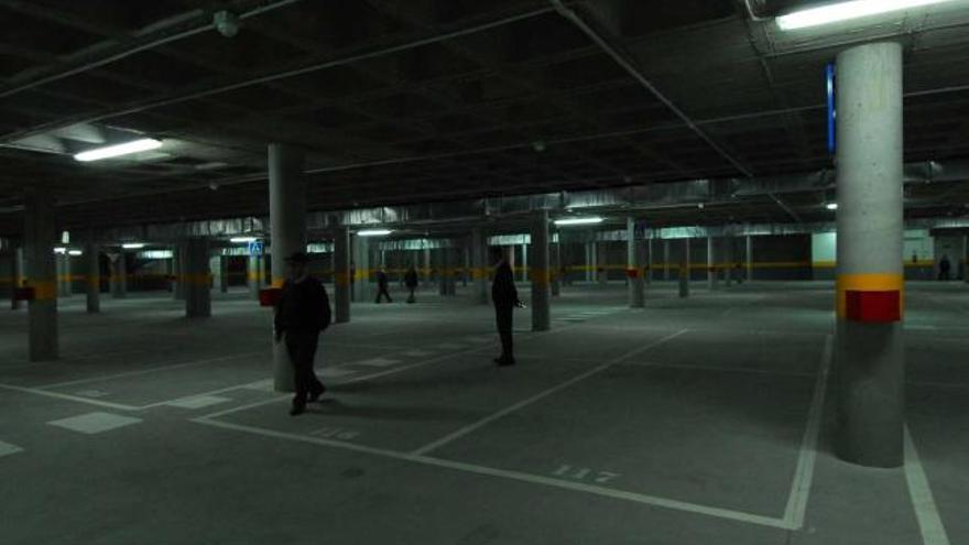 El aparcamiento subterráneo de la estación de autobuses de Mieres.