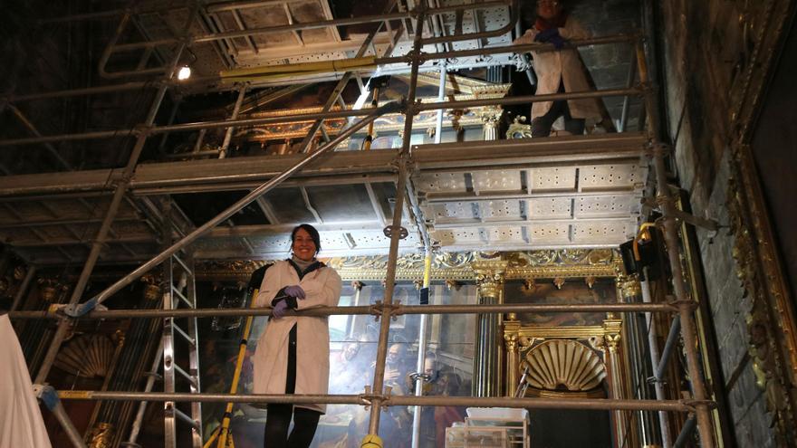 La restauració del retaule del Corpus Christi de la catedral de Girona en imatges