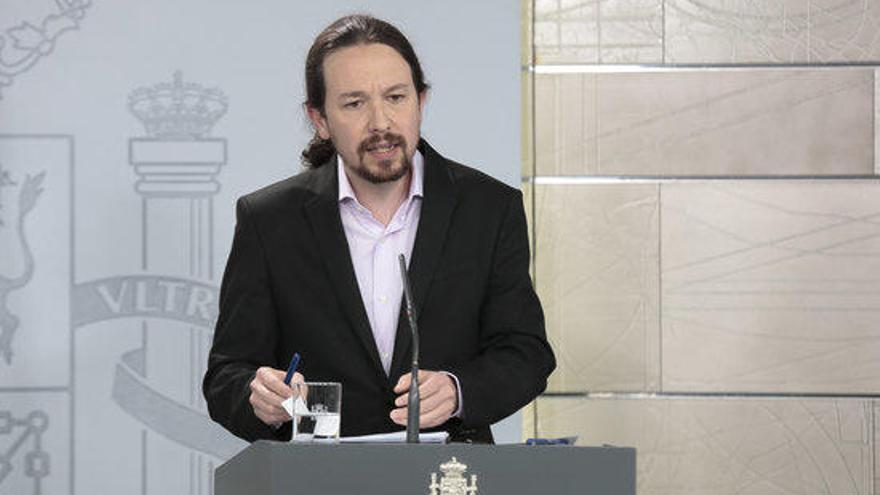 Pablo Iglesias en roda de premsa