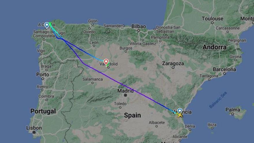 El temporal obliga a desviar a Valladolid un vuelo con destino A Coruña