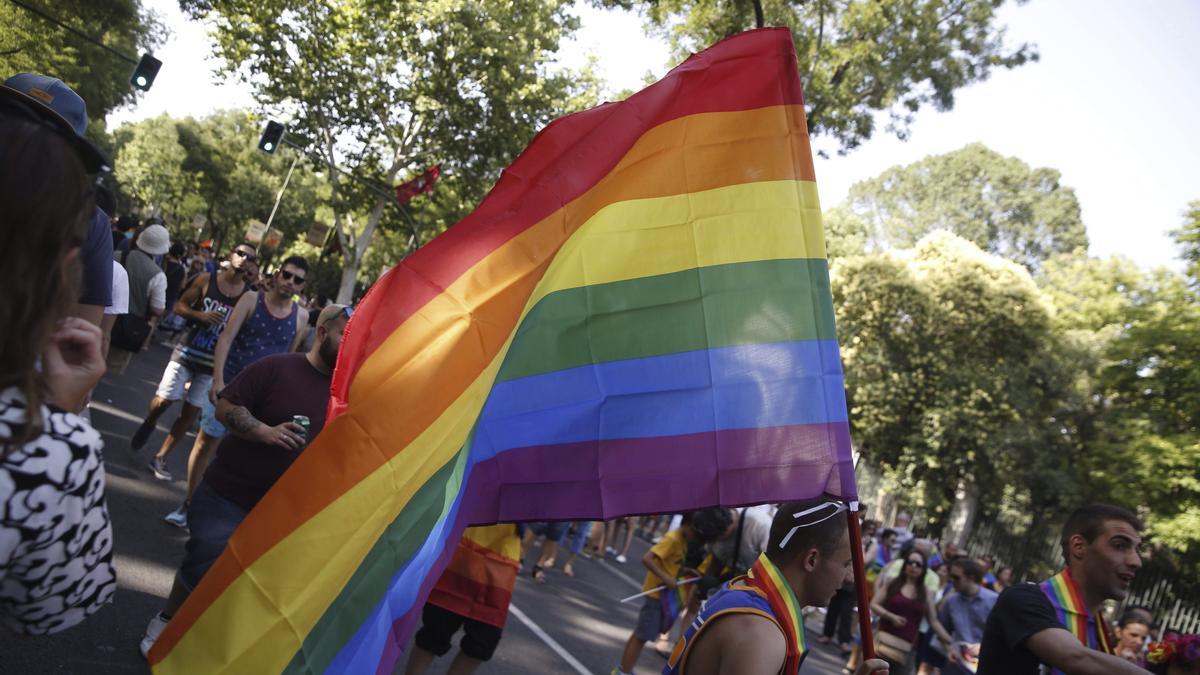 La marcha del Orgullo LGTBIQ + en Madrid.