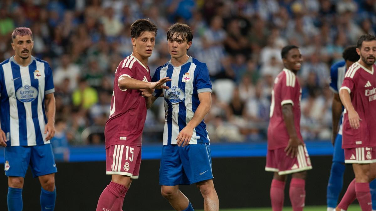 Arda Guler y Amatucci en el Deportivo-Real Madrid del Teresa Herrera