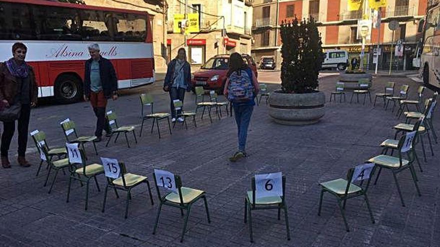 Acció de protesta per la línia de P3 de la comunitat de Sant Joan