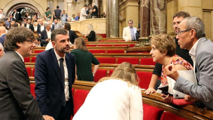 Un moment de la sessió d&#039;aquest matí al Parlament.