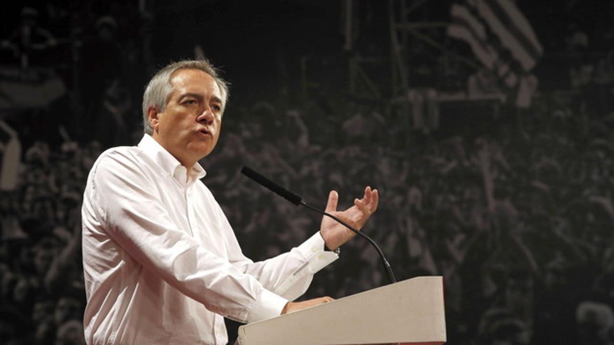 Pere Navarro, durante el Consell Nacional del PSC, el pasado sábado en Barcelona.