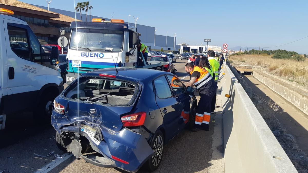 Retenciones en la 340 por un accidente múltiple en Vila-real