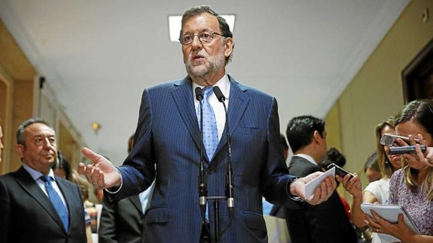 El president en funcions, Mariano Rajoy, ahir al Congrés