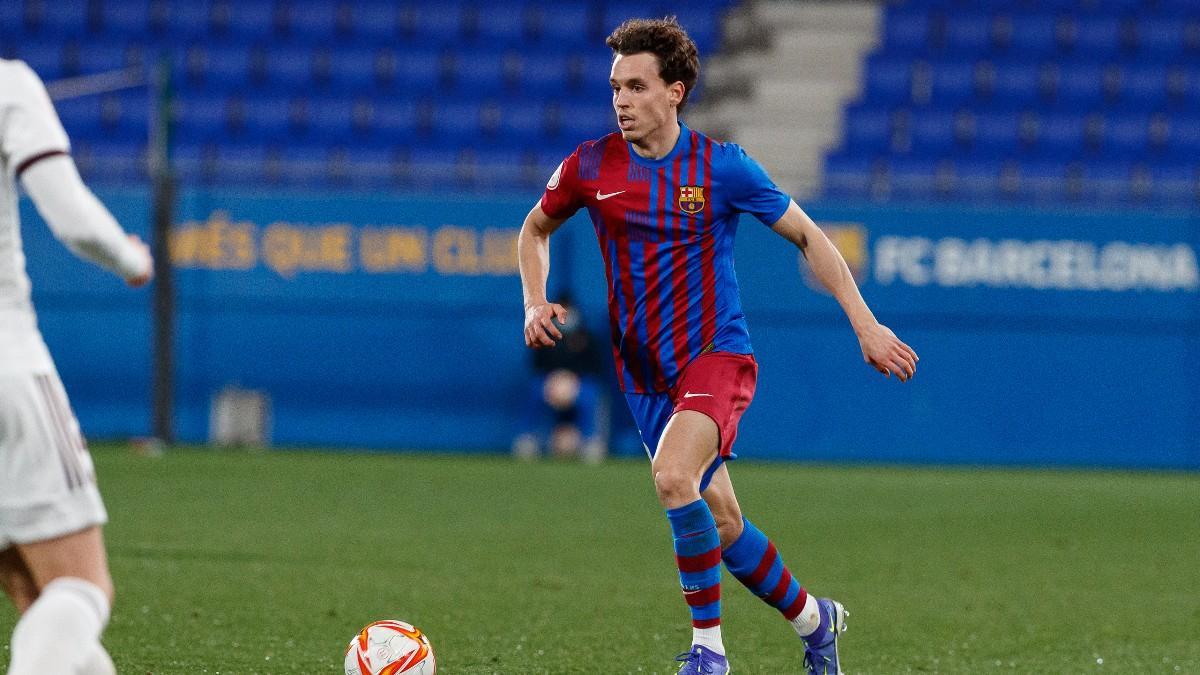 Jandro Orellana, en un partido del Barça B