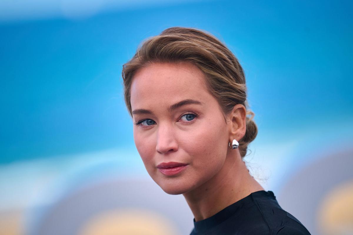 Jennifer Lawrence en San Sebastián, este viernes.