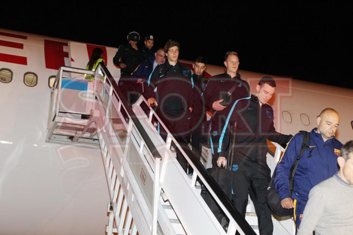 La expedición del Barça aterrizó de madrugrada