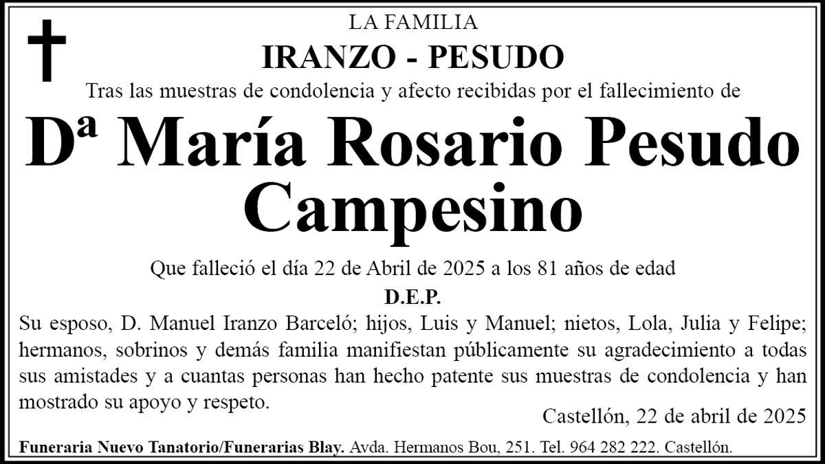 Dª María Rosario Pesudo Campesino
