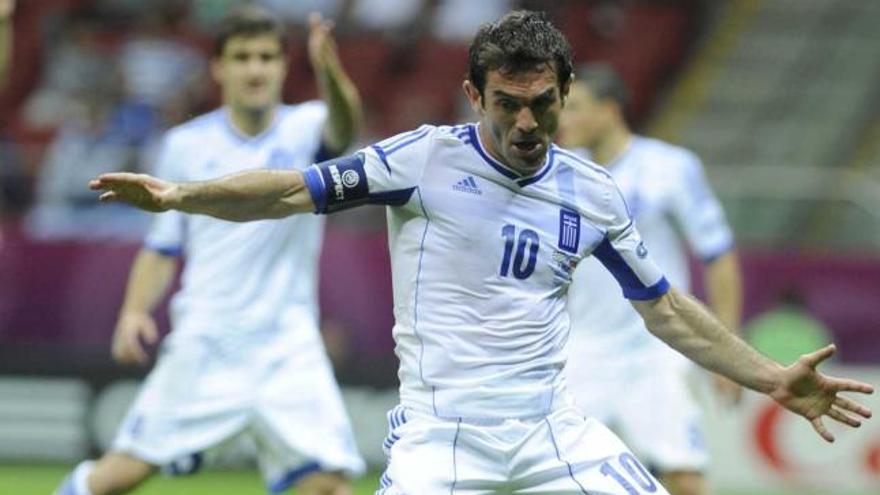 Karagounis, autor del gol griego, hace falta a Shirokov.