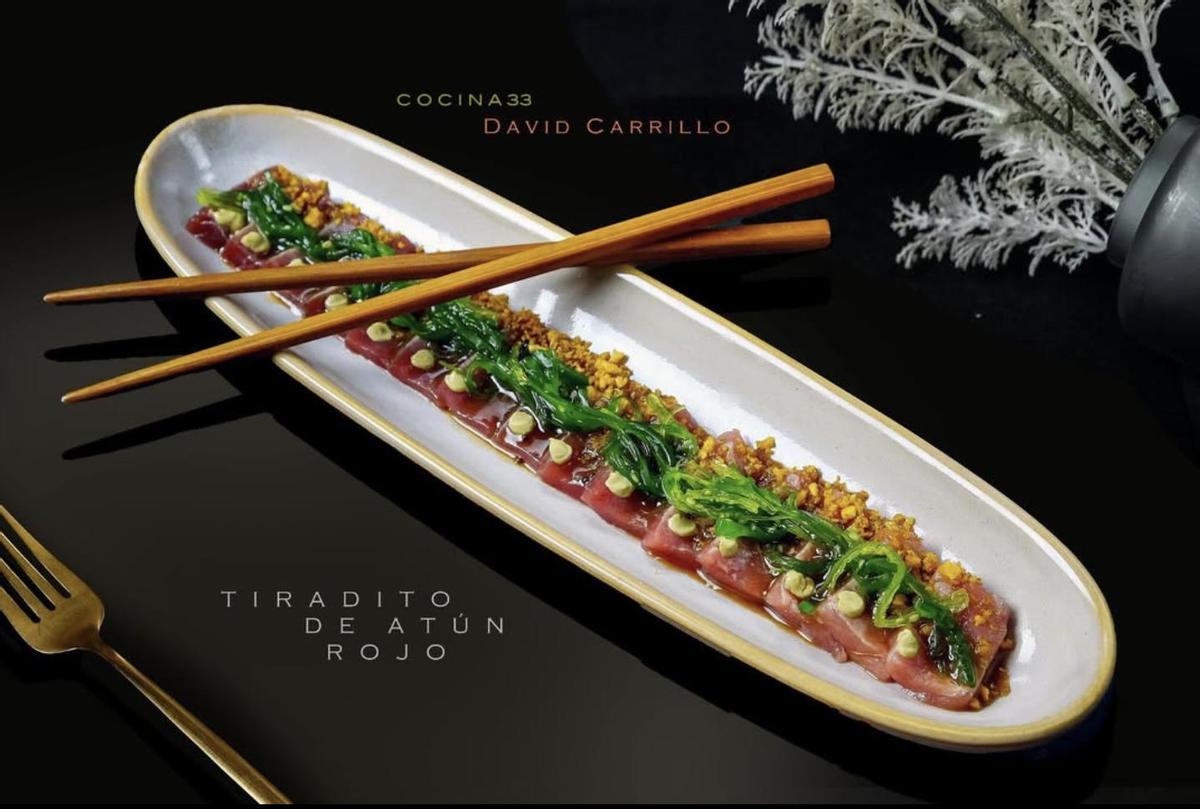 Tiradito de Atún Rojo, uno de los platos de Cocina 33.