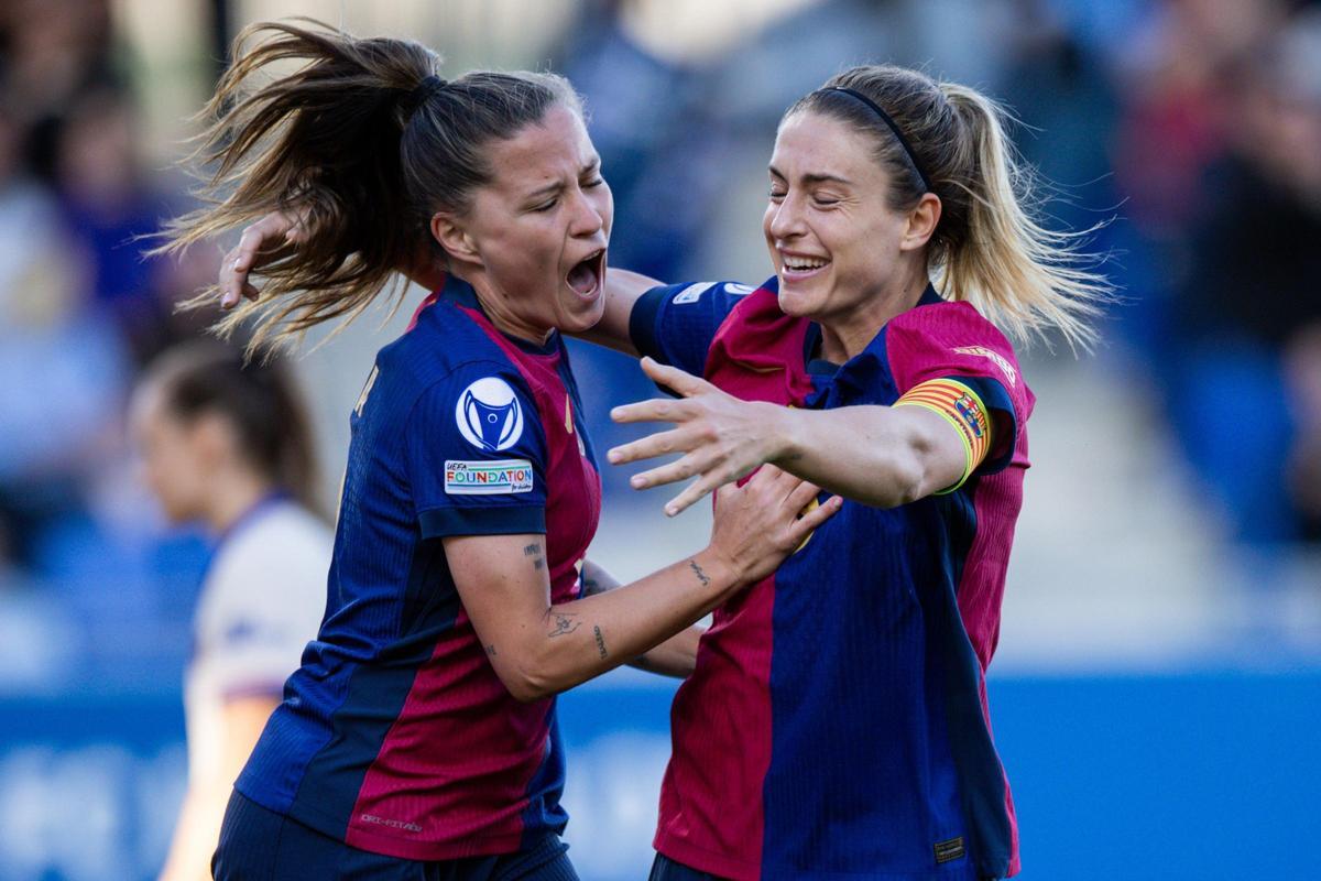 Claudia Pina y Alexia Putellas, jugadoras del Barça femenino.