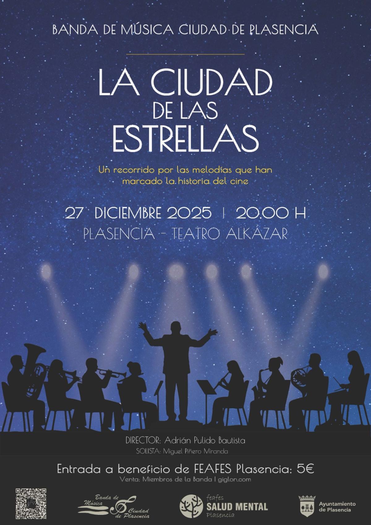 Cartel del concierto de la Banda de Música Ciudad de Plasencia.